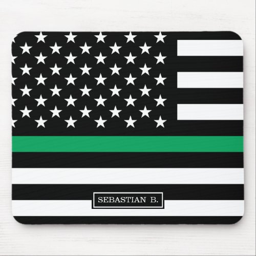 Thin Green Line American Flag Mouse Pad