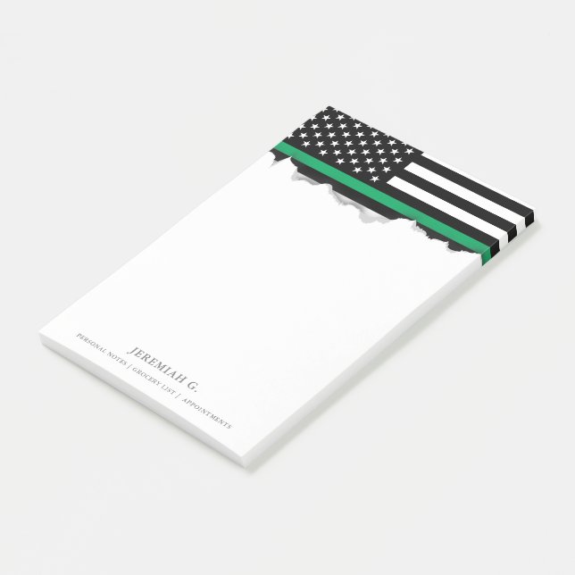 Thin Green Line American Flag Post-it Notes (Angled)