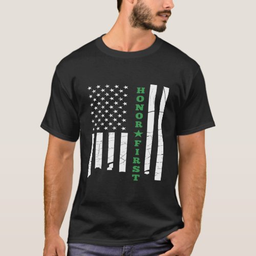 Thin Green Line American Flag Usa Hoodie T_Shirt