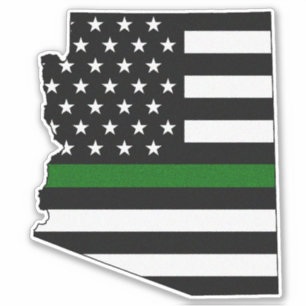 Thin Green Line Arizona Flag Sticker