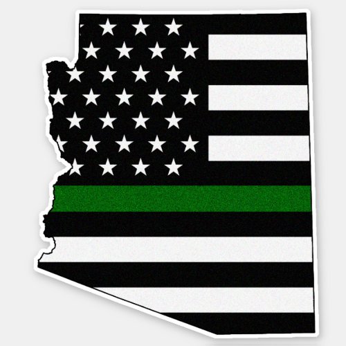 Thin Green Line Arizona Flag Sticker