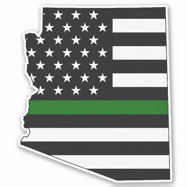 Thin Green Line Arizona Flag Sticker (Front)