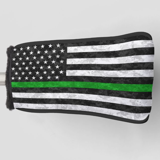 Thin Green Line Camo Flag Golf Head Cover (Front)