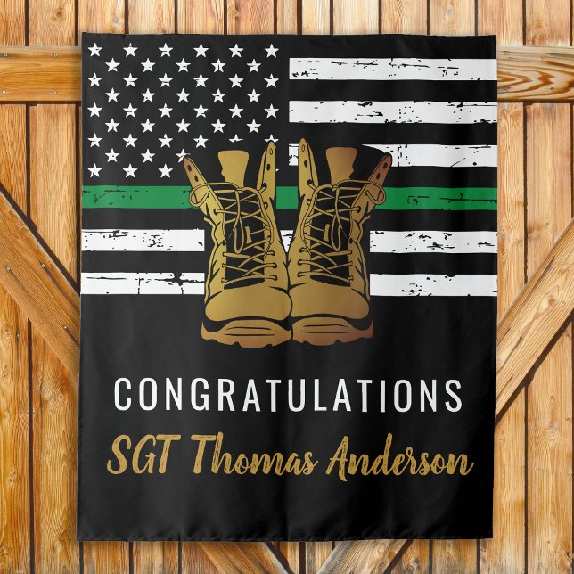 Thin Green Line Custom Army Military Retirement Tapestry (Creator Uploaded)