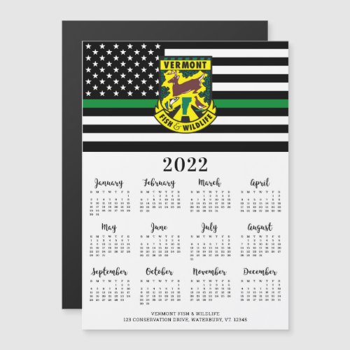 Thin Green Line Custom Logo 12 Month 2022 Calendar