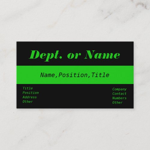 Thin Green Line-Doc,Nurse,Medic Business Card