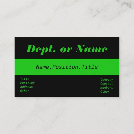 Customizable Thin Green Line-Doc,Nurse,Medic Business Card