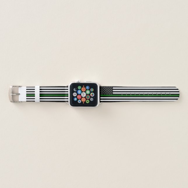 Thin Green Line Flag Apple Watch Band (Front)