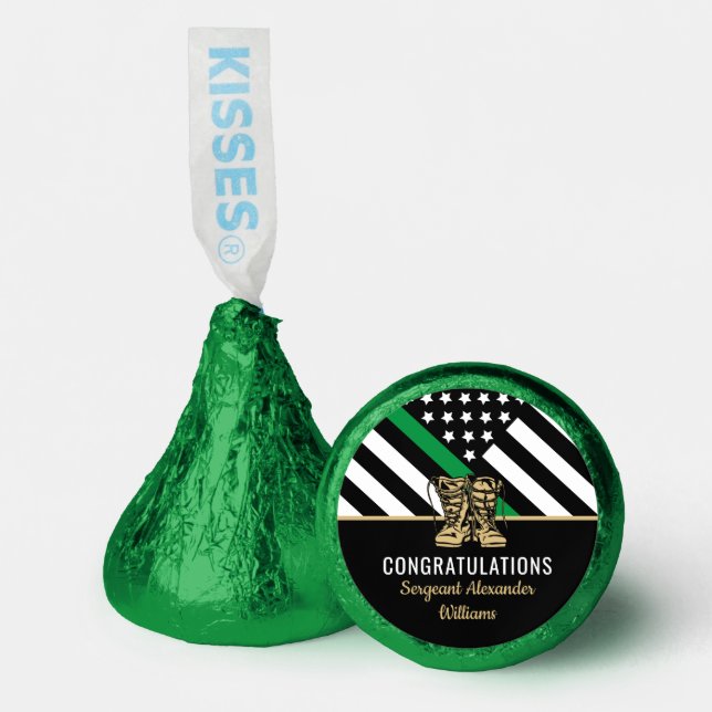 Thin Green Line Flag Army Military Retirement Hershey®'s Kisses® (Front)
