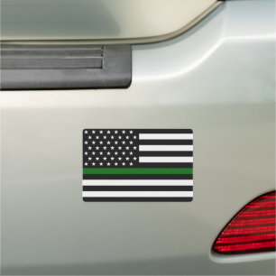Thin Green Line Flag Car Magnet