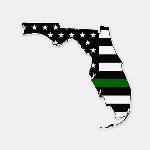 Thin Green Line Flag Florida Sticker