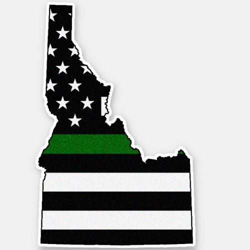 Thin Green Line Flag Idaho Sticker