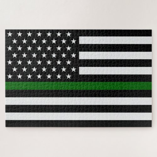 Thin Green Line Flag Jigsaw Puzzle