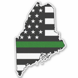 Thin Green Line Flag Maine Sticker