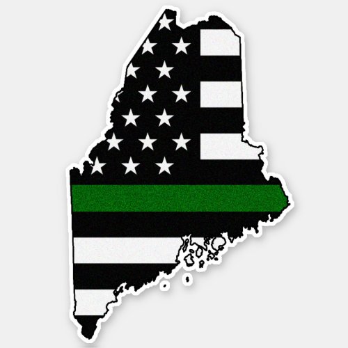 Thin Green Line Flag Maine Sticker