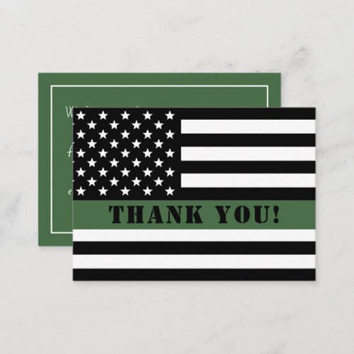 Thin Green Line Flag Military Appreciation Note Card