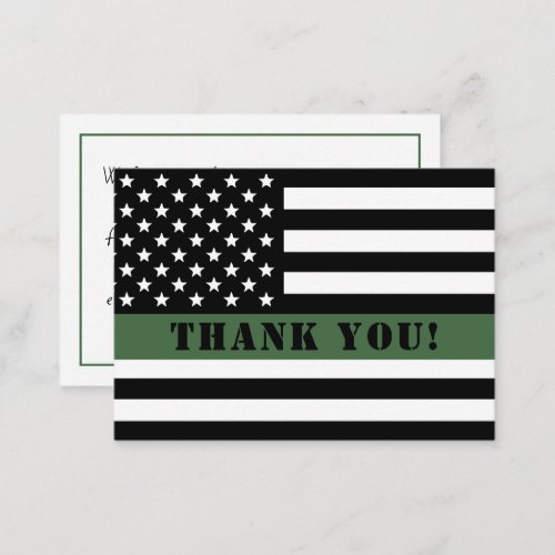 Thin Green Line Flag Military Appreciation Note Card