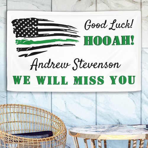 Thin Green Line Flag Military Going Away Party Banner