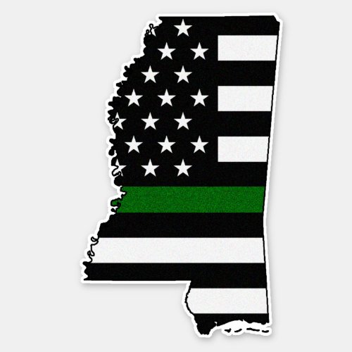 Thin Green Line Flag Mississippi Sticker