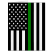 Thin Green Line Flag: Patriotic Military Veterans (Front)