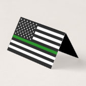 Thin Green Line Flag: Patriotic Military Veterans (Back)