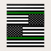 Thin Green Line Flag: Patriotic Military Veterans (Outside Unfolded)