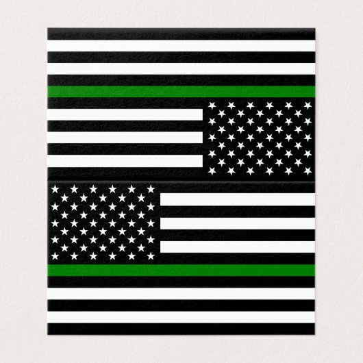 Thin Green Line Flag: Patriotic Military Veterans (Outside Unfolded)