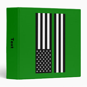 Thin Green Line Flag: Patriotic Military Veterans 3 Ring Binder