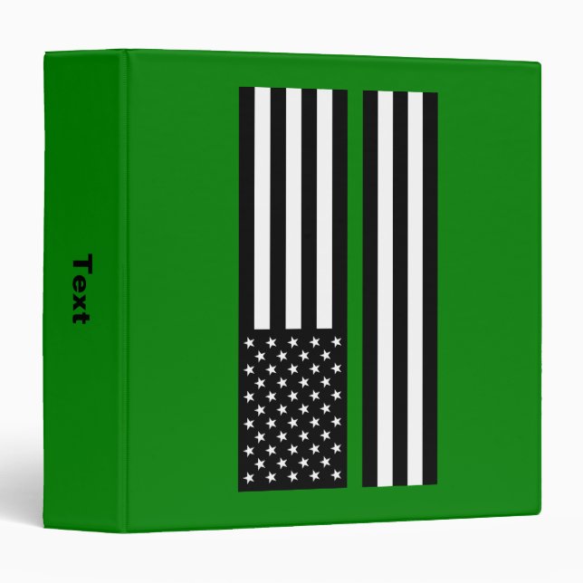Thin Green Line Flag: Patriotic Military Veterans 3 Ring Binder (Front/Spine)