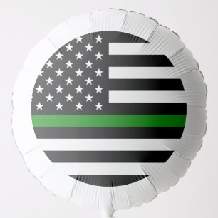 Thin Green Line Flag: Patriotic Military Veterans Balloon