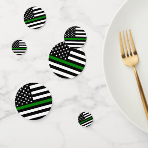 Thin Green Line Flag: Patriotic Military Veterans Confetti