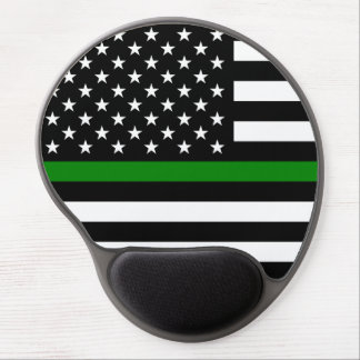 Thin Green Line Flag: Patriotic Military Veterans Gel Mouse Pad