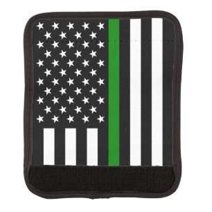 Thin Green Line Flag: Patriotic Military Veterans Luggage Handle Wrap