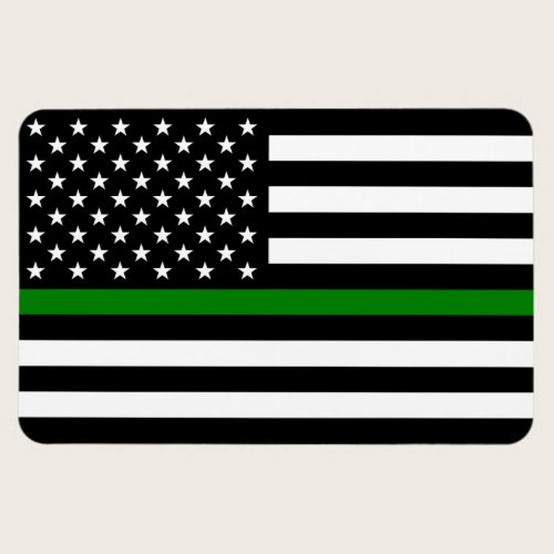 Thin Green Line Flag: Patriotic Military Veterans Magnet