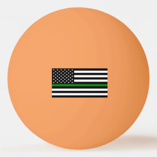 Thin Green Line Flag: Patriotic Military Veterans Ping Pong Ball