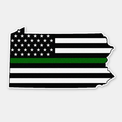 Thin Green Line Flag Pennsylvania Sticker