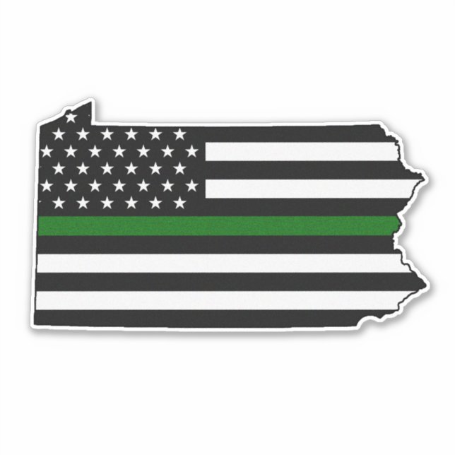 Thin Green Line Flag Pennsylvania Sticker (Front)