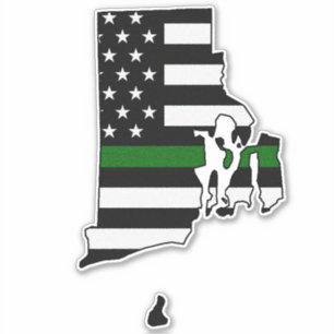 Thin Green Line Flag Rhode Island Sticker