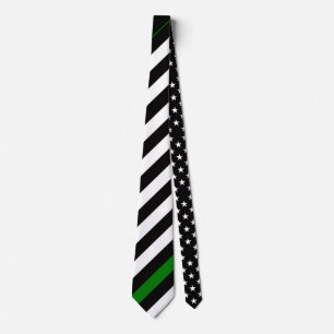 Thin Green Line Flag (United States) Neck Tie