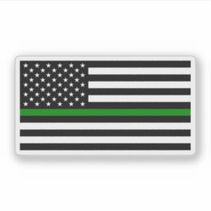 Thin Green Line Flag (United States) Sticker