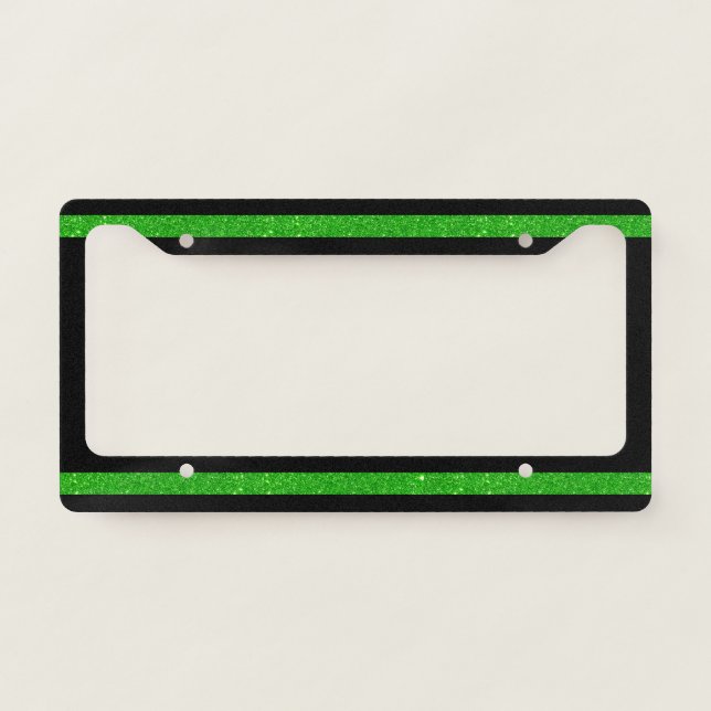 Thin Green Line Glitter License Plate Frame (Front)