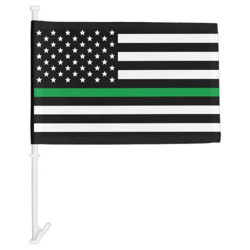 Thin Green Line Military American Car Flag