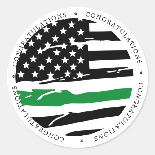 Thin Green Line Military Congratulations 