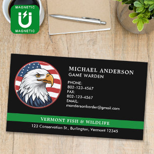 Thin Green Line Military Police Border Patrol Logo Business Card Magnet