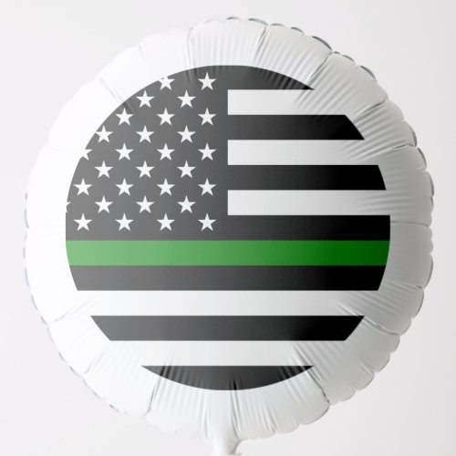 Thin Green Line Military  Veterans American Flag Balloon