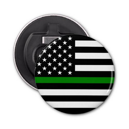 Thin Green Line Military  Veterans American Flag Bottle Opener