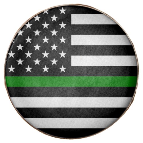 Thin Green Line Military  Veterans American Flag Chocolate Covered Oreo