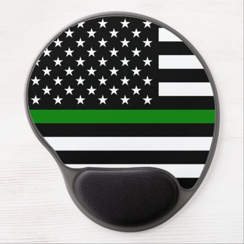 Thin Green Line Military  Veterans American Flag Gel Mouse Pad