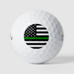 Thin Green Line Military &amp; Veterans American Flag Golf Balls at Zazzle
