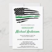 Thin Green Line Party Retirement Soldier Military  Invitation (Front)
